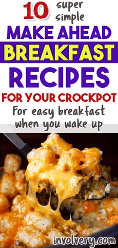 Need Easy Make Ahead Breakfast Ideas? Grab Your Crockpot! Crockpot Breakfast Recipes Easy, Crockpot Breakfast Recipes, Overnight Crockpot Breakfast, Make Ahead Breakfast Recipes, Crowd Breakfast, Easy Make Ahead Breakfast, Breakfast Ideas Easy, Easy Christmas Breakfast, Crockpot Slow Cooker