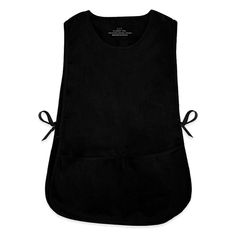 a black bib with ties on the side