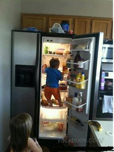 a child standing in front of an open refrigerator with its door wide open and the words parents are often faced with crucial decisiones