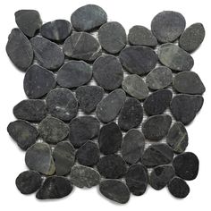 black pebbles are arranged on top of each other in the shape of a square pattern