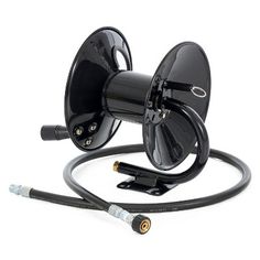 a black megaphone with two microphones attached to it's cord and plugged in