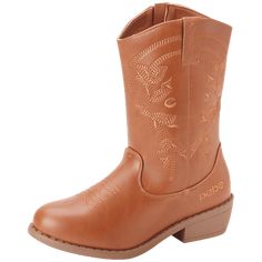 bebe Girls' Boots - Leatherette Western Cowboy Boots are a great choice for active little girls that will keep them safe when having fun on a cold autumn or winter day. Perfect for the playground or anywhere your little explorer wants to go. Your princess will fall in love with the classic cowboy details and look fashionable anywhere she goes! Size: 7 Toddler.  Color: Brown.  Gender: female. Toddler Cowboy Boots, Girls Cowgirl Boots, Western Riding Boots, Kids Ankle Boots, Pink Rain Boots, Boys Rain Boots, Toddler Snow Boots, Girl Cowboy Boots, Off Brand