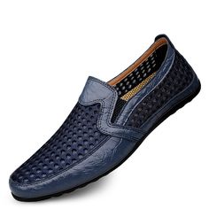 Category:Loafers  Slip-Ons; Upper Materials:Mesh,Cowhide; Embellishment:Hollow-out; Season:Summer,Spring; Gender:Men's; Activity:Walking; Toe Shape:Round Toe; Style:Casual; Outsole Materials:TPR (Thermoplastic Rubber); Occasion:Outdoor,Athletic; Closure Type:Slip-on; Function:Breathable,Handmade; Pattern:Braided; Shipping Weight:0.485; Listing Date:03/31/2021; 2024 Trends:Driving Loafers,Plus Size; Foot Length:; SizeChart1_ID:2:165726; Size chart date source:Provided by Supplier.; Special select Mens Loafers Casual, Mens Leather Loafers, Loafers Online, Men's Sandals, Leather Sandals Women, Genuine Leather Shoes, Casual Loafers, Driving Shoes, Sneakers Blue