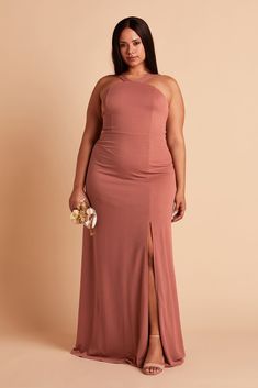 Our Gene crepe bridesmaid dress features an edgy criss-cross halter with flat, wide straps that highlight your shoulders. Available in Desert Rose. We brought sexy up front. | Desert Rose Bridesmaid Dress Crepe Size Large | Birdy Grey Gene Dusty Rose Gown, Rose Gold Bridesmaid Dress, Simple Gown, Rose Bridesmaid Dress, Modern Bridesmaid Dresses, Mauve Bridesmaid Dress, Jay Dress, Dusty Rose Bridesmaid Dresses, Satin Bridesmaid Dress