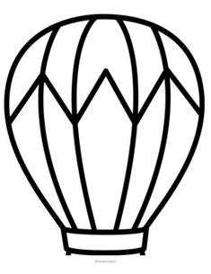 a hot air balloon flying in the sky with geometric lines on it's side