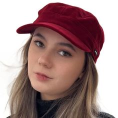 Our CRAGGI Deep Red Velvet News Boy Cap is made from a luxurious Deep Red velvet fabric.The adjustable buckle fitting will help you brave the wind and makes it one size fits all. This hat is a perfect fashion accessory for a day around town,holidays, Festivals and nights out with friends. Whether you're on Campus or running errands it's the perfect cap to match with your outfits. Adjustable size buckle at back for a perfect fit-size 55cm-60cm.  100% Velvet outer fabric. News Boy Cap, Red Velvet Fabric, Deep Red Velvet, Taylor Swift Red, Army Fashion, Military Hat, News Boy Hat, Flat Cap, Newsboy Cap