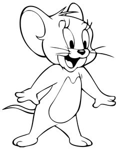 the cartoon mouse is running and smiling