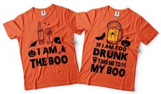 Halloween costume Orange Shirts Witch Boo Halloween Costume party T-shirt Couple Matching theme tees Boo Halloween Costume, Matching Costumes, Matching Couple Shirts, Halloween Orange, Costume Shirts, Couple Tshirts, Matching Tees, Drinking Shirts, Halloween Party Costumes