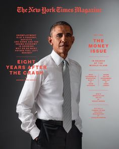 a man in a white shirt and gray tie on the cover of time magazine, with his hands in his pockets