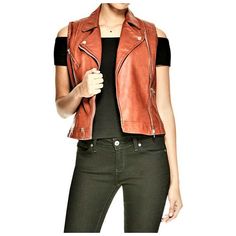 Rust Brown Women Genuine Leather Motorcycle Vest Rust Brown Women Genuine Leather Motorcycle Vest Features: Jacket Hunt Shipping Policy: Jacket Hunt partners with DHL FedEx UPS And USPS to provide our valued international customers (outside the United States and Canada) DHL shipping. DHL cannot ship to international P.O. Box Addresses. All international and Canadian orders require a verifiable physical shipping address. We are unable able to ship through alternate couriers at this time. Internat Harley Davidson Jackets Women, Leather Vest Women, Studded Leather Vest, Women Leather Vest, Dessert Cafe, Cafe Racer Leather Jacket, Gold Dessert, Shearling Jacket Women, Best Leather Jackets