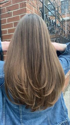 Hair Color Ideas Ash Brown, Anime Hair Color Ideas, Hair Color Ideas Auburn, Long Hair Light Brown, Brown Hair Women, Long Layers Long Hair, Brown Hair Layered, Layered Haircuts Straight Hair, Anime Hair Color