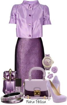 Purple Outfit, Purple Outfits, Purple Love, All Things Purple, Armani Collezioni, Purple Fashion, Work Attire, Spring Colors, Shades Of Purple