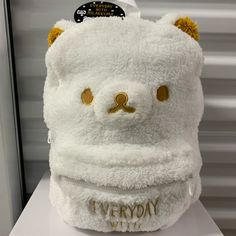 Only 1 For Sale Rare Exclusive Super Cute Soft & Fuzzy “Everyday With Rilakkuma” Backpack Has Rilakkuma’s Face And Kawaii Bear Ears. Backpack Is White With Brown Rilakkuma Eyes, Nose-Mouth And Inside’s Of Ears. Brand New & Only Sold In Japan Has Pouch Pocket Dimensions Are About 16 Inches In Length And 13.5 Wide. Official Licensed San-X Backpack/Mini Backpack Perfect For An Anime Girl Or Women Who Love To Wear Cute Kawaii Clothes And Accessories By Sanrio Hello Kitty, My Melody, Kuromi, & More O Rilakkuma Backpack, Pottery Barn Crib, Cute Kawaii Clothes, Chanel Long Wallet, Kawaii Bear, Green Fur, My Melody Kuromi, Embellished Bags, Diaper Changing Pad