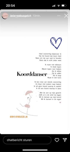 an iphone screen with the text kordlanser on it and a heart above it