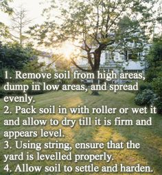 a poem describing how to remove soil from high areas, dump in low areas, and spread evenly