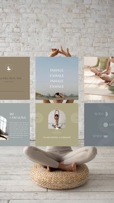 Social Media Design | Media Design Ideas Yoga Marketing Social Media, Yoga Wellness Aesthetic, Yoga Studio Marketing, Aesthetic Branding Design, Mindfulness Branding, Wellness Retreat Aesthetic, Yoga Retreat Aesthetic, Mindfullness Aesthetic, Meditation Branding