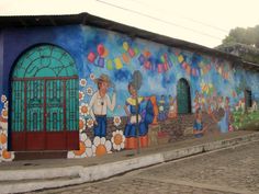 a mural on the side of a building