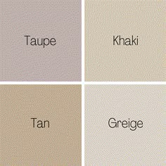 four different shades of taupe and khaki