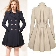 European%20and%20American%20slim%20medium%20length%20commuter%20coat Trench Coats Women Long, Winter Fashion Coats, Womens Windbreaker, Plus Size Coats, Long Trench Coat, Kitenge, Simple Chic, Business Outfit, Trench Coats Women