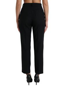 Discover the epitome of Italian luxury with these elegant and versatile high-waist trousers from Dolce & Gabbana. Crafted with care in Italy, these pants feature a sleek black color that offers a timeless appeal and complements any ensemble. Their exquisite blend of materials provides not only a premium look but also ensures comfort and a flattering fit for your exquisite taste. Color: Black Material: 89% Wool, 9% Nylon, 2% Elastane Model: High waist pants Closure: Zipper Logo details Made in It High Waist Pants, Denim Jacket Men, Dolce E Gabbana, Black Model, Wool Pants, Straight Leg Trousers, Italian Luxury, Guess Jeans, High Waisted Trousers