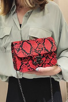 Beautiful Small Red Python Snake Purse Shoulder Handbag. This cute faux leather fashion bag is good for casual simple everyday wear #purses  #handbags #shoulderbag  #womenbags  #handbagfashion  #fashiondiaries #fashiondesigners #fashionblogger #fashionblog #fashionweek #fashionaddict #fashionideas #fashionable #red #python #snake Trendy Red Crossbody Evening Bag, Trendy Red Evening Bag, Chic Rectangular Shoulder Bag With Snake Print, Chic Snake Print Rectangular Shoulder Bag, Chic Rectangular Snake Print Shoulder Bag, Chic Rectangular Snake Print Bag, Red Trendy Shoulder Bag, Trendy Red Shoulder Evening Bag, Trendy Red Shoulder Bag