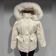 Coat Size Large Women Parka Beige Faux Fur Hood New Puffer Down New Beige Coat, Womens Parka, Snow Jacket, Fur Hood, Parka, Faux Fur, Puffer, Jackets & Coats, Jackets For Women