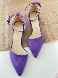 Lilac Block Heels -1.1 inch (3 cm) -1.9 inch (5 cm -3.1 inch (8 cm) -These handmade shoes were prepared by our masters with great care. -You can easily use these shoes in your daily wear, weddings and parties. -We used the lilac color for our shoes. -We produced this sweet color with suede material. -We have added four different heel length options for you. -If you want, you can choose a low heel or a high heel model. -We believe you will be happy when you wear these shoes. -If you have any ques Purple Pointed Toe Sandals, Lilac Heels, Bride Sandals, Purple Flats, Bridal Heels, Wedding Heels, Bride Shoes, Lilac Color, Suede Material