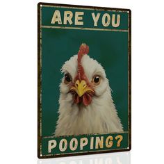 a sign that says are you pooping? with an eagle's head on it