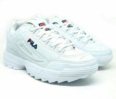 90s Sneakers, Fila Disruptor Ii, Fila Disruptor, Fila Disruptors, Dad Sneakers, Dad Shoes, Womens Tennis, Navy Fashion, Sports Footwear