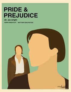 the poster for pride and prejudice shows a man standing next to a woman