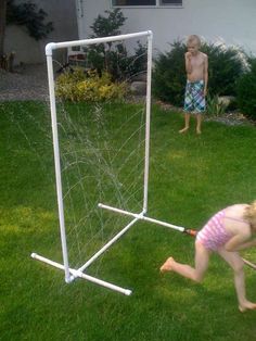 Water Play Activities, Backyard Kids Play Area, Pvc Pipe Projects, Play Garden, Pvc Projects, Diy Playground, Summer Fun For Kids, Outdoor Play Area, Kids Outdoor Play