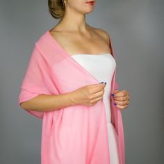 A very elegant chiffon shawl for your wedding party or evening dress. Made of soft and light chiffon. Color: pink rose ( other colors are available ) Size : 200 cm x 45 cm You can use it as a wrap, shawl or stola. WE have matching bags in our Etsy Shop! WE accept credit cards! Elegant Fitted Pink Shawl, Spring Wedding Shawl In Pink, Pink Wedding Shawl For Spring, Wedding Dress Bolero, Linen Suits Women, Star Shawl, Loose Linen Pants, Pink Shawl, Wedding Shrug