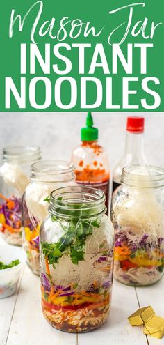 mason jar instant noodles with text overlay