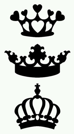 three crowns with hearts on them