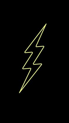 a neon yellow lightning bolt on a black background