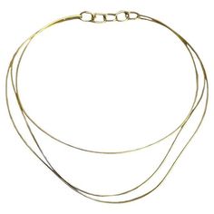 A Tiffany & Co Elsa Peretti Wave Necklace, made of 18ct Yellow Gold. Inspired by Elsa Peretti's love of the world, the Wave Collection recalls the fluid of lines of the undulating sea. This necklace's flowing rows of 18ct Gold add a hint of elegance to any look. Weight 25g. Metal: 18ct Yellow Gold Carat: N/A Colour: N/A Clarity: N/A Cut: N/A Weight: 25 grams Engravings/Markings: N/A Size/Measurement: N/A Current Condition: Excellent - Consistent with age and use. Accompanied by: This Tiffany & C Wave Necklace, Gold Waves, Elsa Peretti, Tiffany And Co, The Wave, Collar Necklace, Tiffany & Co., Choker Necklace, Jewelry Necklaces