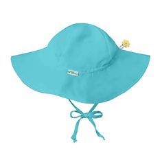 a blue hat with a yellow duck on it