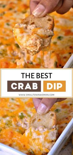 the best crab dip recipe is made with cheesy bread and topped with melted cheese