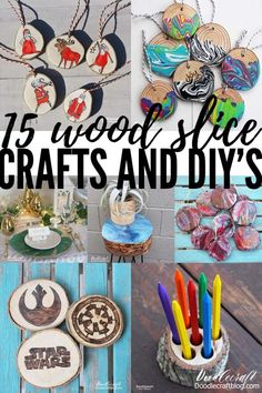 Crafts For Wood Slices, Crafts With Wood Discs, Tree Stump Crafts Wood Slices, Wooden Discs Ideas Tree Slices, Wood Slabs Crafts, 10 Inch Wood Circle Crafts, Crafts With Tree Slices, Craft Ideas With Wood Slices