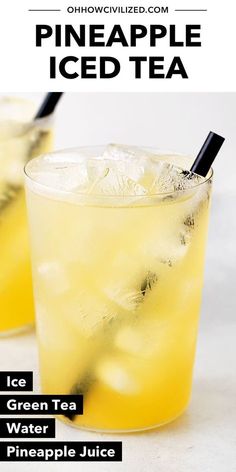 A fruity iced tea that’s energizing and refreshing. Learn to make pineapple iced tea in 5 minutes with just 4 ingredients! #pineappleicedtea #icedtearecipes #icedtea Pineapple Water Recipe, Iced Tea Punch, Cold Tea Recipes, Breakfast Drinks, Iced Drinks Recipes, Tea Drink Recipes, Specialty Drinks, Green Tea Recipes, Iced Green Tea