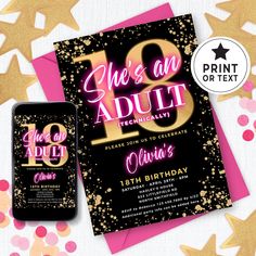 an adult birthday party with pink and gold confetti