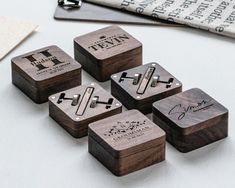 Welcome to HKMINIMALIST, where we present our Groomsman Personalized Wood Tie Cufflinks Make a lasting impression on your wedding day with our Groomsman Personalized Wood Tie Cufflinks. These unique accessories add a touch of sophistication to your groomsmen's attire, while also serving as a meaningful keepsake. Each cufflink is meticulously crafted from premium wood, and can be personalized with initials, names, or special messages, making them a truly special gift for your wedding party.  Prod Custom Cuff Links, Wood Tie, Engraved Cufflinks, Custom Cufflinks, Best Man Gift