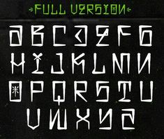 the font and numbers are written in white ink on a black background with green lettering