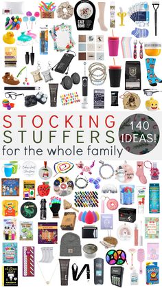 the cover of stocking stuff for the whole family, with lots of different items