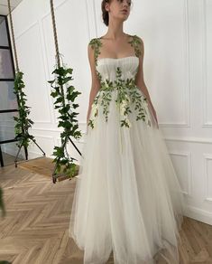 Mesh Wedding Dress, Bridal Jumpsuit, Floral Wedding Dress, White Wedding Dress, White Prom Dress, Necklines For Dresses, Formal Dresses Prom