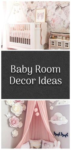 baby room decor ideas with pink and white flowers