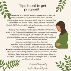 a poster with the words tips i used to get pregnant