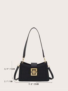 Black Elegant   PU Leather Crocodile Square Bag    Women Bags Square Shoulder Bag With Hasp Closure For Shopping, Trendy Square Baguette Bag With Gold-tone Hardware, Trendy Square Bag With Gold-tone Hardware, Chic Rectangular Box Bag With Zipper Closure, Square Shoulder Bag For Shopping, Square Box Bag With Hasp Closure, Square Evening Bag With Zipper Closure, Square Evening Bags With Zipper Closure, Evening Square Shoulder Bag With Hasp Closure