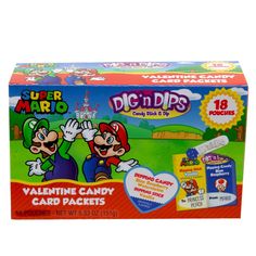 the card game super mario's valentine candy is in its box and has two matching cards