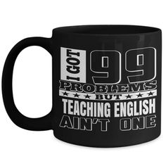 a black coffee mug with the words 99 problems but yoga ain't one on it